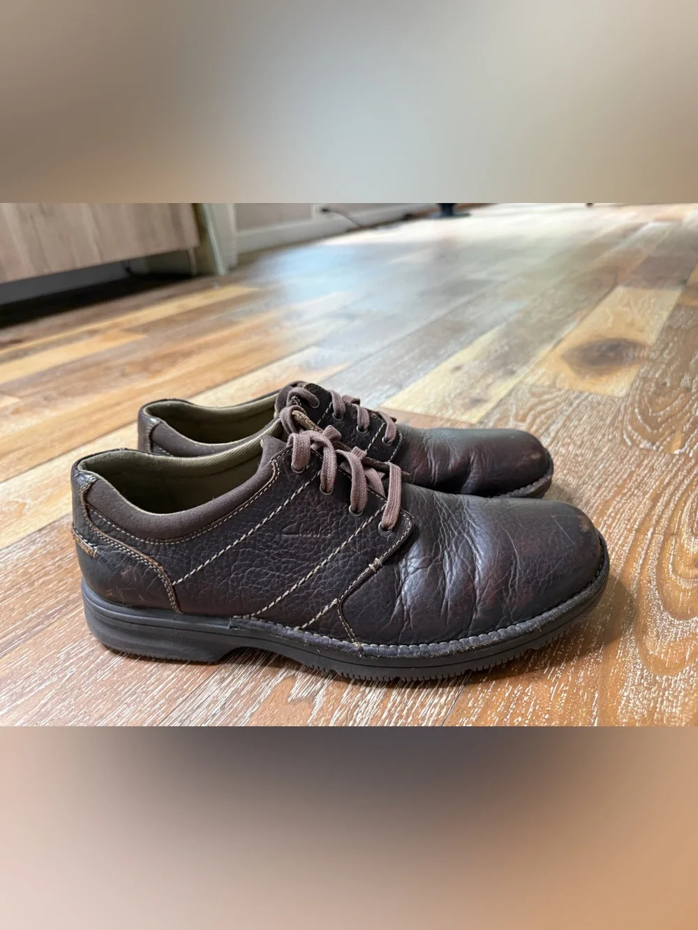 Clarks Senner Place Dark Brown Leather Lace-Up Oxford Shoes / Men’s Size 11